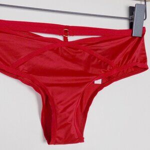 nwt Victoria's Secret VS luxe cheeky strappy satin very sexy red